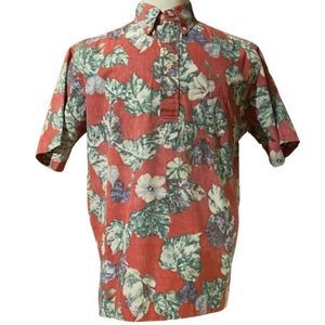Reyn Spooner Shirt Vintage Red Pullover Reverse Print Hawaiian Shirt Size Large